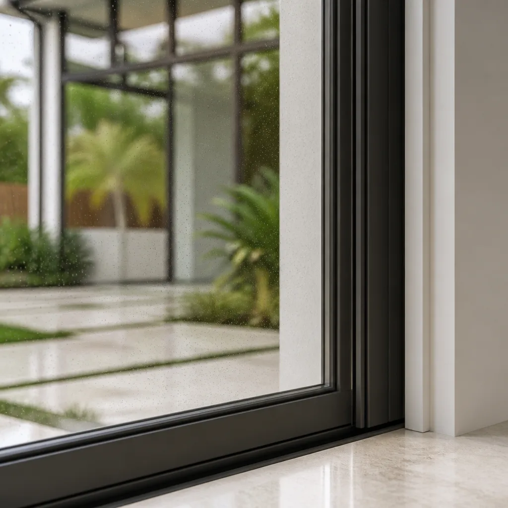 Modern sliding glass door installation in a contemporary home.